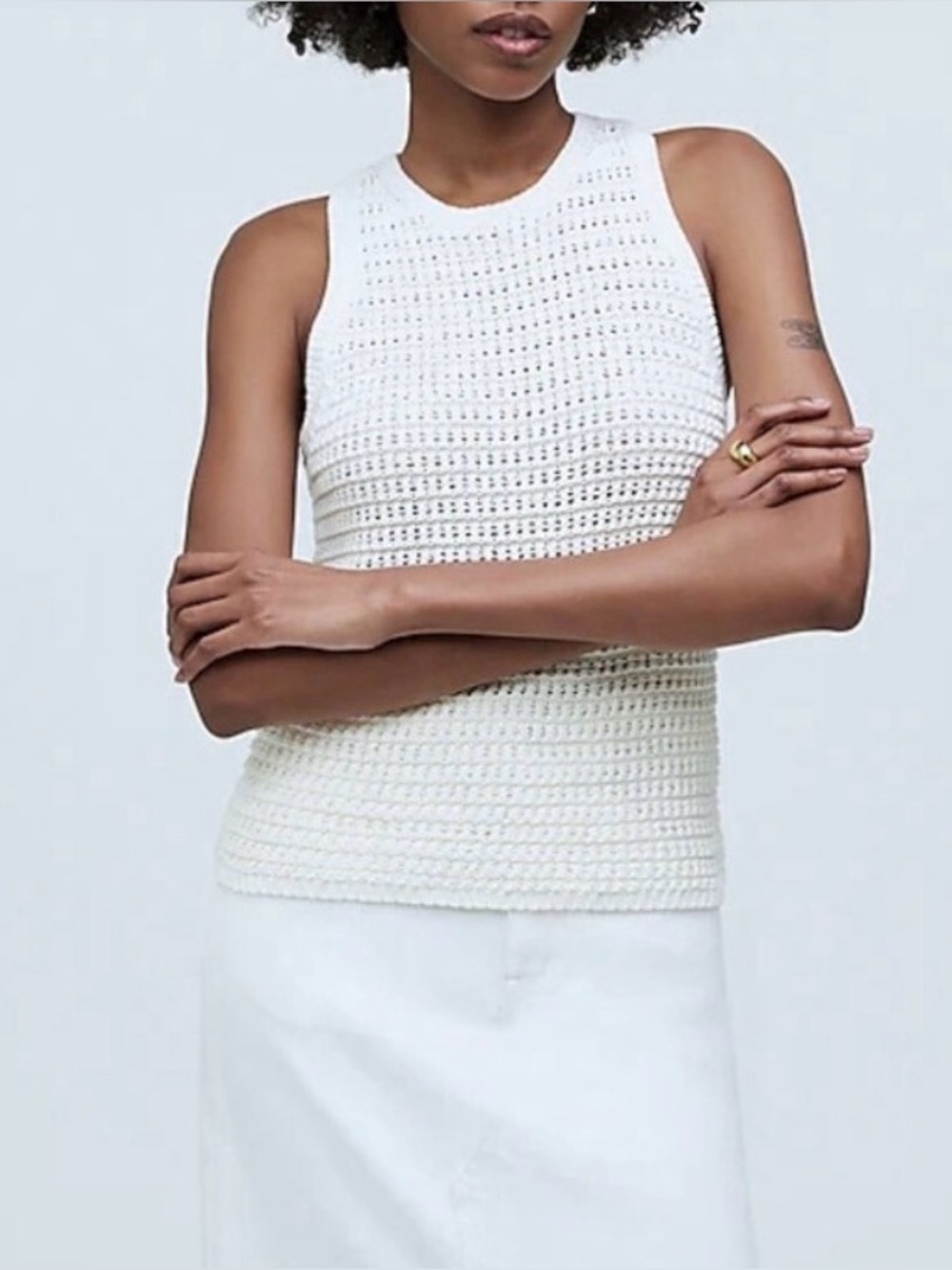 Madewell Sleeveless Crocheted Sweater Tank
